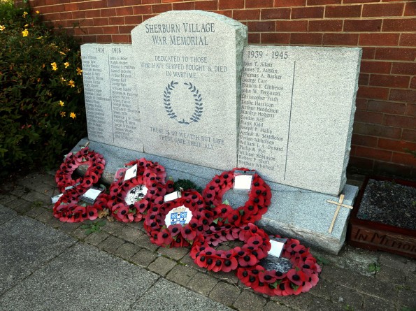 IN MEMORY: The war memorial in Sherburn Village