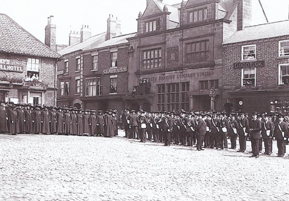 LOOKING BACK: Thirsk residents attend the Military Sunday ceremony in the Market Place before the outbreak of war in 1914