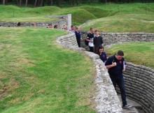 FOLLOWING FOOTSTEPS: The cadets walk through preserved First World War trenches at Vimy Ridge