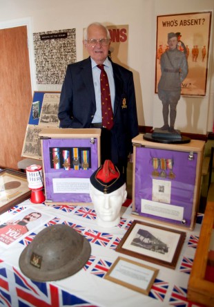 WAR MEMORIES: Guisborough resident John Constable with Green Howards exhibition