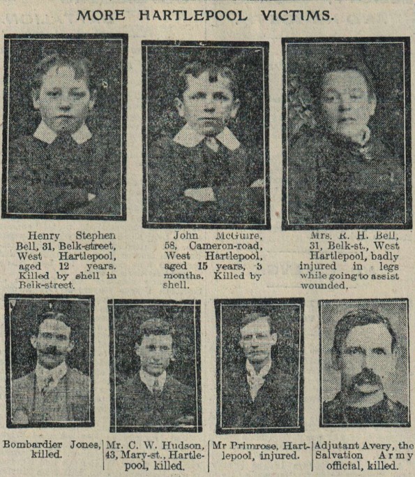 THE FIRST OF THE FALLEN: Some of the Hartlepool victims, from The Northern Echo