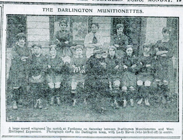 RARE PHOTO: The Darlington Munitionettes, with Lady Raven in the centre, from The Northern Echo of November 19, 1917