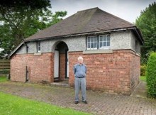 The first World War wireless station in Stockton, which has been Grade-II listed. Owner Donald Yeaman in front of his historically-significant home.