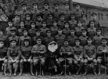 The Earl and Countess of Feversham with officers, NCOs and men who enlisted in the 21st King's Royal Rifles Corps from Helmsley, before they left for active service in May 1916