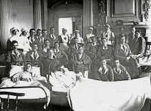 WOUNDED: Patients and nurses at County Hall, Northallerton