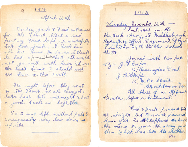 Pte WB Bailey's diary