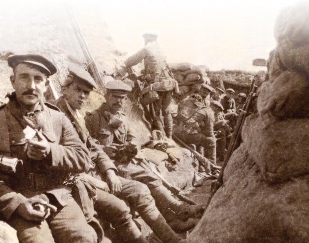 REMEMBERED AT THE CATHEDRAL: Men from the 6th Battalion of the Durham Light Infantry in a trench at Potijze, to the east of Ypres, in Belgium, on 24 May 1915. Image reproduced by permission of the Trustees of the former DLI and Durham County Record Office