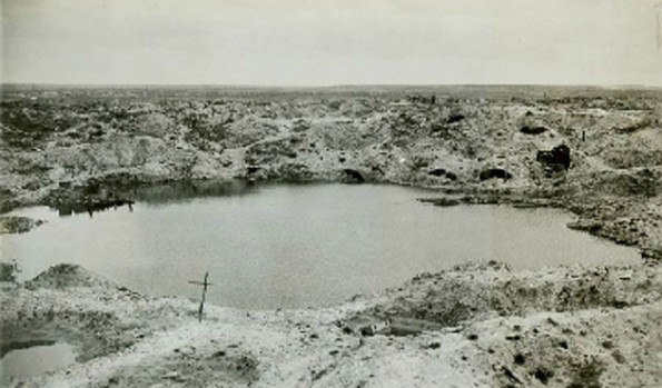BATTLE GROUND: One of the craters at St Eloi