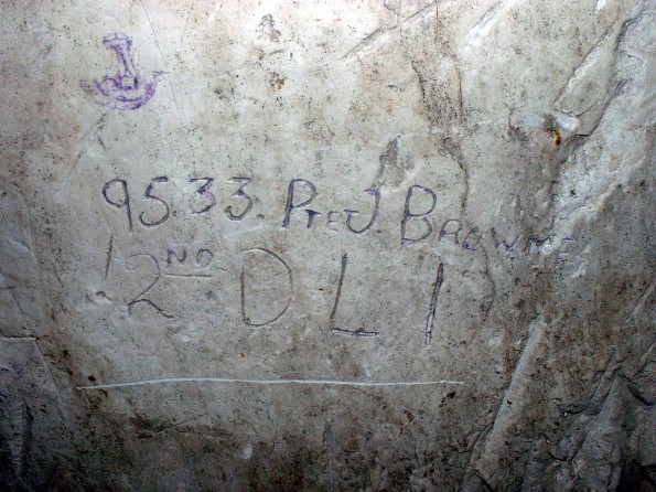 UNKNOWN: Underground graffiti written by DLI soldier J Brown