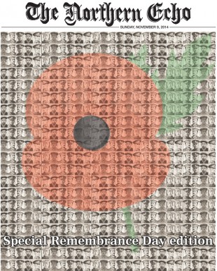 FIRST DESIGN: Work begins on the front of The Northern Echo's forthcoming historic Remembrance Sunday edition