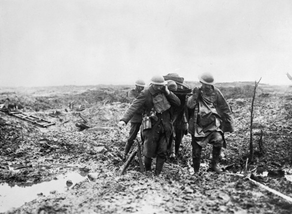 MEN AND MUD: Helping a wounded comrade at Passchendaele in the late summer of 1917