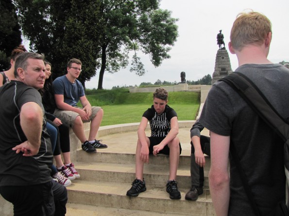 Harsh reality: Students and staff comprehend the enormity of World War One during a visit to The Somme.