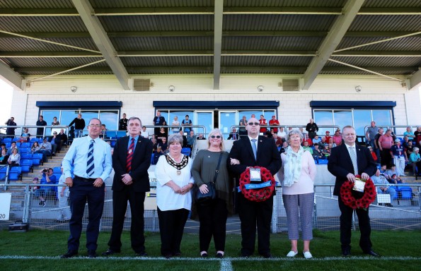 TRIBUTE: The family of Sidney Wheelhouse watched Bishop Auckland v Shildon as part of a celebration in his name. Picture: SARAH CALDECOTT