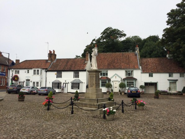 Hall Square, Boroughbridge, where a paving stone dedicated to Archie White will be laid beside the war memorial
