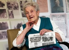 UEST OF HONOUR: 105 year old Alice Coulson as guest of honour at a World War I themed event to commemorate the outbreak of conflict 100 years ago, held at Castle Court Care Home in Annfield Plain