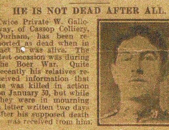 NOT DEAD: A newspaper reports the news that Walter is still alive after a letter written two days after Walter's supposed death was received from him