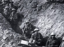 Soldiers in the trenches during the First World War
